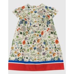 Gucci Kids Floral Print Dress With Striped Hem Dress Multicolor 608206 Size10